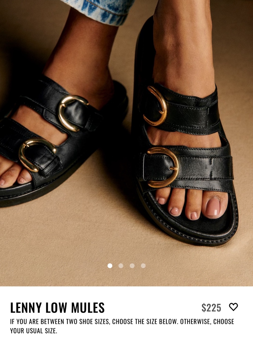Sezane Lenny Low Mules Smooth Black - Size 7